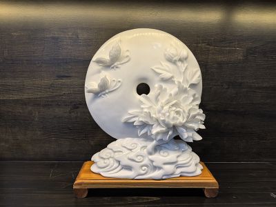 漢白玉《花好月圓》屏風(fēng)
